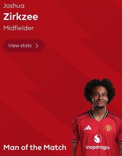 股投网配资 首开记录，齐尔克泽当选曼联vs狼队全场最佳球员